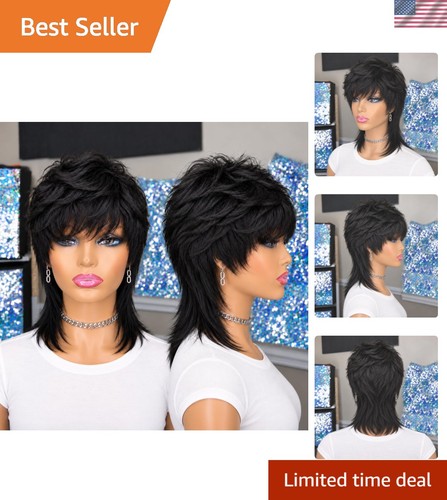 Trendy shaggy mullet pixie wig - shaggy,