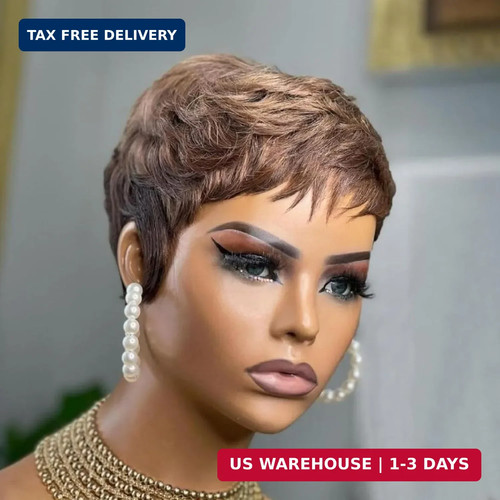 Pixie cut wig human hair - cut, for